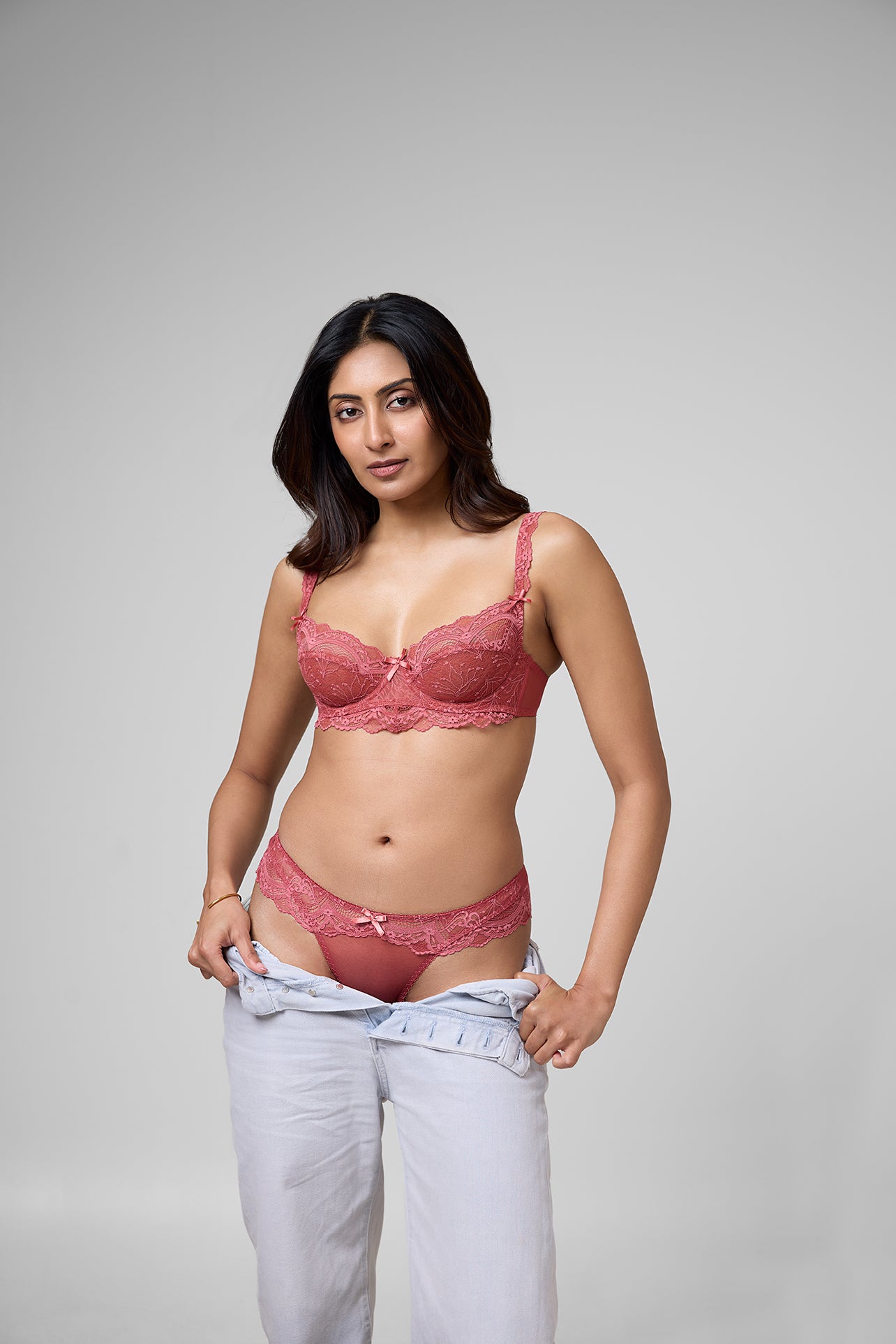 Peach Elegant Lace Bra